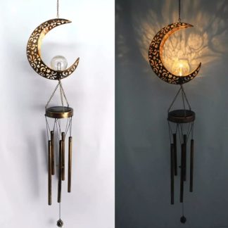 colgante solar metálico campana de viento