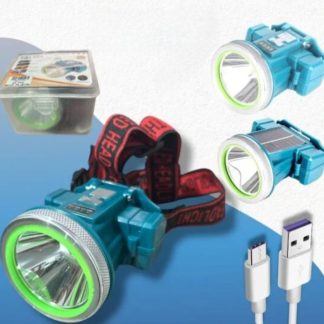 Linterna Frontal de Cabeza Recargable Solar y USB
